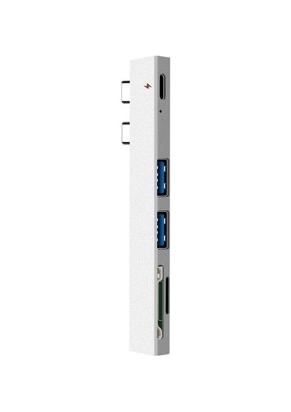 USB C Hub Çift Tip C Adaptörü Dock USB Pd Şarj Sd / Tf Yuvası Için MacBook Pro 13 15 Air Mi Pro (Yurt Dışından)