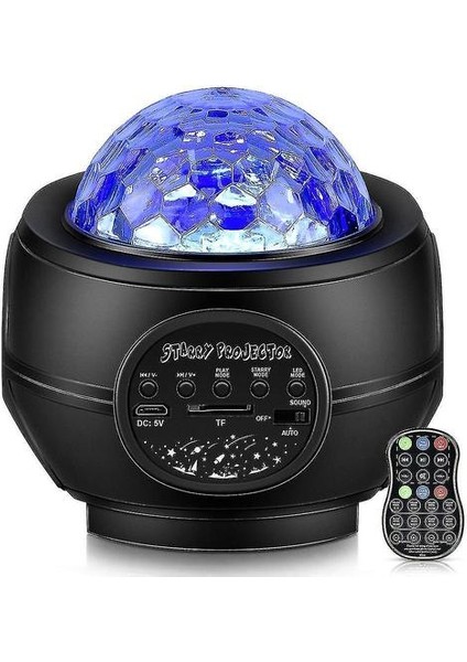 Star Projector,light Projector,led Starry Night Light Rotating Ocean Wave Lamp,color Changing Music Player Built In Bluetooth Speaker For Kids Party R (Yurt Dışından)