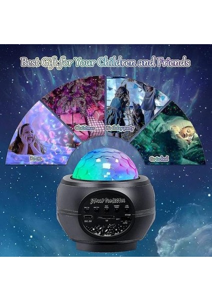 Star Projector,light Projector,led Starry Night Light Rotating Ocean Wave Lamp,color Changing Music Player Built In Bluetooth Speaker For Kids Party R (Yurt Dışından)