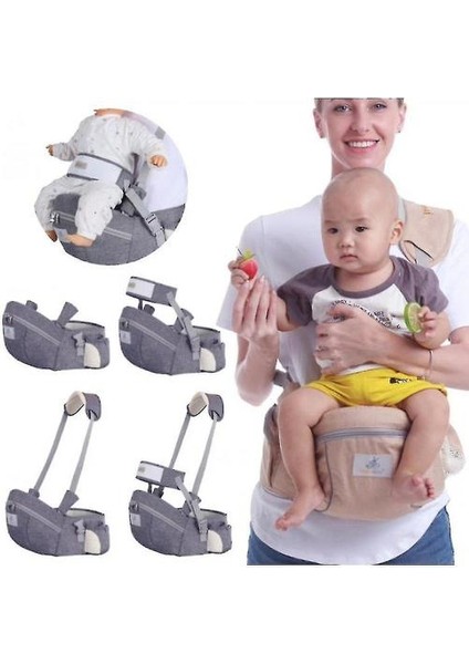 Büyük Saklama Çantalı Bebek Kalça Koltuğu Taşıyıcı(Gri) (Yurt Dışından)