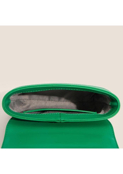 Renk Eşleşen Basit ve Şık Koltuklu Torba, Kontrast Renk Kare Toka Bayanlar Messenger Omuz Çantası (Yurt Dışından)