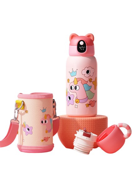 550ML Akıllı Termos Termos Kupası Samanlı Karikatür Desenli Çocuklar Için 316 Paslanmaz Çelik Öğrenci Hediyesi Termos Kupası Için Uygun (Yurt Dışından)