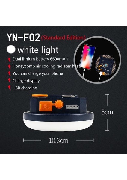 Beyaz 6600 Mah LED Çadır Işık Şarj Edilebilir Fener Taşınabilir Acil Gece Pazarı Işık Açık Kamp Ampul Lamba El Feneri Ev | Taşınabilir Fenerler (Yurt Dışından)