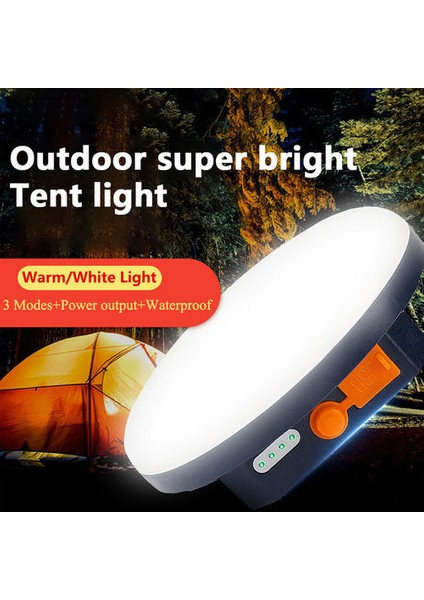 Beyaz 6600 Mah LED Çadır Işık Şarj Edilebilir Fener Taşınabilir Acil Gece Pazarı Işık Açık Kamp Ampul Lamba El Feneri Ev | Taşınabilir Fenerler (Yurt Dışından)