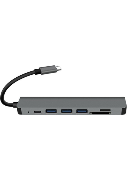 Gri Tip C A C A To HDMI 4K USB C 3.0 Sd Tf Kart Okuyucu Adaptörü MacBook Samsung Dex Xiaomi 10 Projektör Tv Monitörü | (Yurt Dışından)