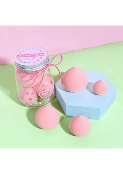 4 Adet / Şişe Sevimli Kız Kalp Puf Soda Konserve Şeftali Avokado Yumuşak Kuru Islak Cilt Dostu Tozu Yemeyin Kozmetik Puf Makyajı Aracı | Kozmetik Puf (Pembe) (Yurt Dışından)