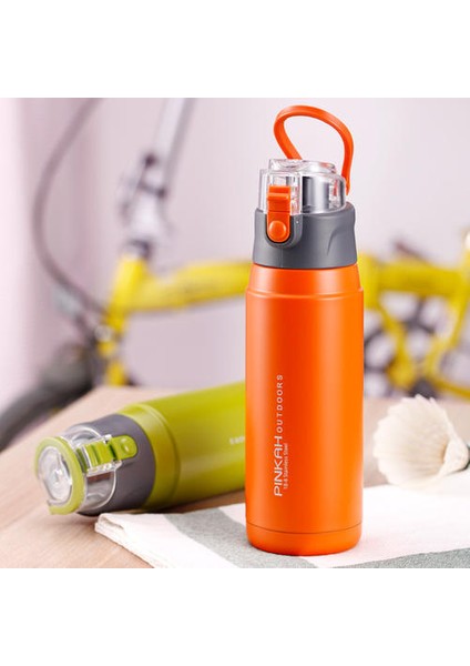 600ML Erkek ve Kadın Spor Termos Kupası, Öğrenci Taşınabilir Açık Hava Seyahat Termos Kupası, Tek Düğmeli Pop Kapağı Doğrudan Içme Termos Su Şişesi (Yurt Dışından) modelleri