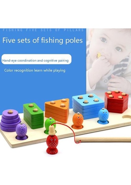 Ahşap Şekil Sıralayıcısı Stacker Toddlers Oyuncak Renk Sıralama Oyuncak Bebek Ahşap Istifleme ve Amp;oyuncaklar Bebek Balıkçılığı Için Sıralama Oyunu | Balıkçılık Oyuncakları (Yurt Dışından) fırsatları