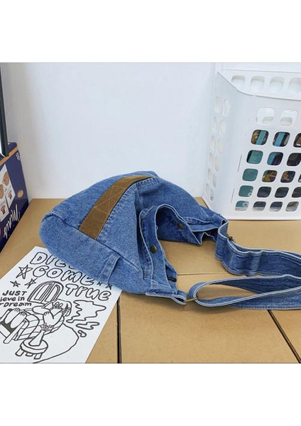 Vintage Denim Gündelik Çanta, Sokak Tek Omuzlu Messenger Çantası (Yurt Dışından)