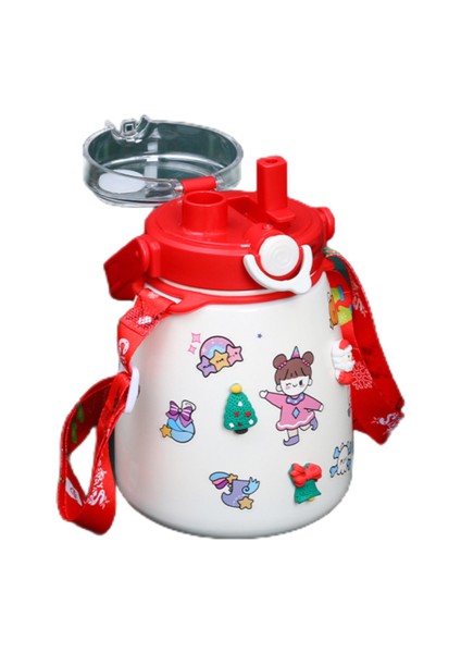 1l Yalıtımlı Su Kupası, Çift Içme Potu Göbek Şekli 304 Paslanmaz Çelik Çocuklar ve Samanlı Öğrenler Için Uygun Hediye Yalıtımlı Su Kupası Için Uygun Büyük Kapasite (Yurt Dışından)