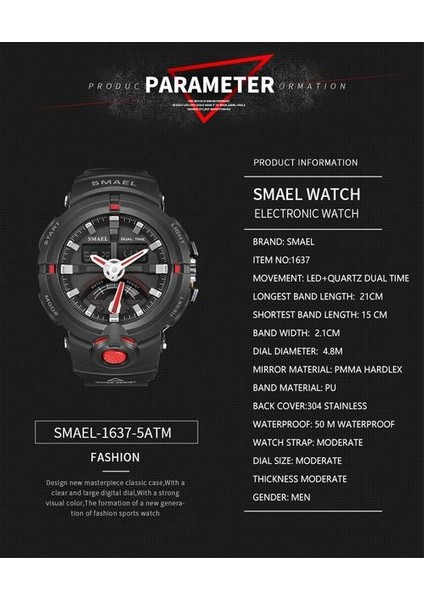 Moda Erkek Saatler Spor Izle Askeri Gmt 50 M Su Geçirmez Erkekler Quartz Saatı Adam Saat Montre Homme Relojes | Kuvars Saatler (Siyah) (Yurt Dışından)