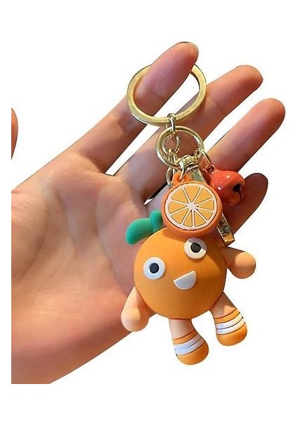 Sevimli Moda Meyve Anahtarlık Çift Bebek Kolye (Turuncu) (Yurt Dışından)