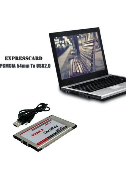 Laptop_gift Of G Için Pcmcia - USB 2.0 Cardbus Çift 2 Bağlantı Noktalı 480M Kart Adaptörü (Yurt Dışından)