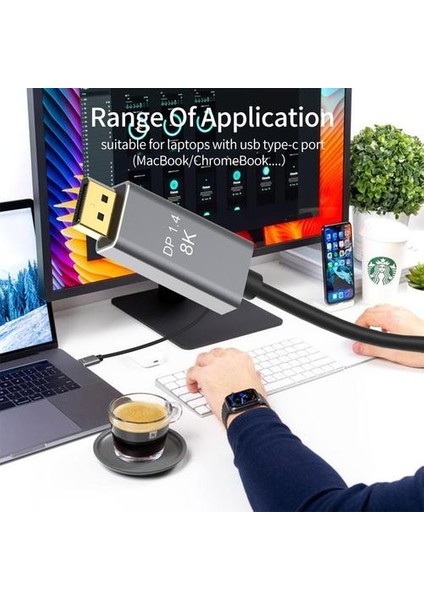 USB C Dp1.4 Pd Şarj Kablosu Dönüştürücü 2 Modu Mevcut Genişlet Monitör 8 K @ 60hz 4K @ 144Hz Ekran Portu 1.4 Mac Pro Dizüstü Bilgisayar | (Yurt Dışından)