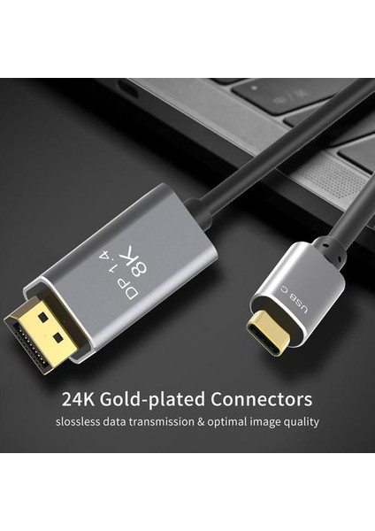USB C Dp1.4 Pd Şarj Kablosu Dönüştürücü 2 Modu Mevcut Genişlet Monitör 8 K @ 60hz 4K @ 144Hz Ekran Portu 1.4 Mac Pro Dizüstü Bilgisayar | (Yurt Dışından)