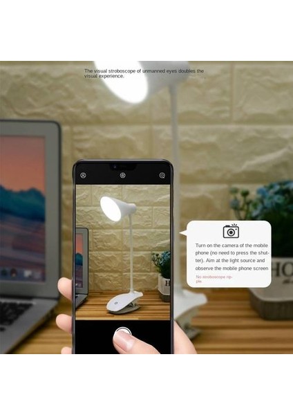 Yaratıcı USB Şarj Göz Koruma Masası Lambası, LED Çalışma Masası Lambası Dokunmatik Masa Lambası, Katlanır Klips Lambası (Yurt Dışından)