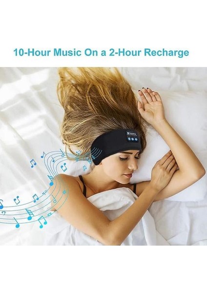 Bluetooth Uyku Kulaklıkları Spor Kafa Bandı Kablosuz Müzik Kulaklık Yan Uyuyan Için Göz Maskesi (Yurt Dışından)