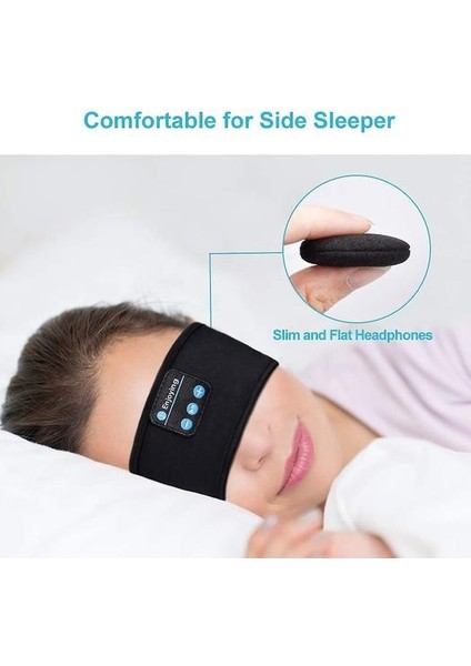 Bluetooth Uyku Kulaklıkları Spor Kafa Bandı Kablosuz Müzik Kulaklık Yan Uyuyan Için Göz Maskesi (Yurt Dışından)