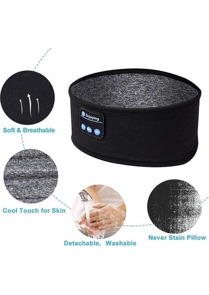 Bluetooth Uyku Kulaklıkları Spor Kafa Bandı Kablosuz Müzik Kulaklık Yan Uyuyan Için Göz Maskesi (Yurt Dışından)