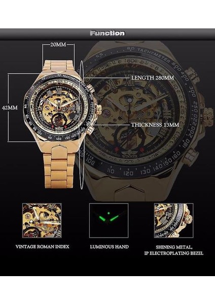 Kazanan Moda Parlayan Roman Naklıları Mekanik Izle Lüks Altın Erkekler (Yurt Dışından)