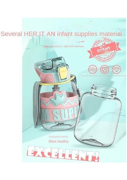 620ML Su Kupası, Flip-Flop Kapağı ve Saman Dış Mekan Taşınabilir Su Kupası Için Halat (Yurt Dışından) modelleri