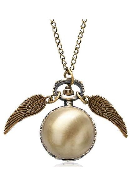 Retro Steampunk Pürüzsüz Snitch Top Şekilli Cep Saati, Kazak Melek Kanatları (Bronz CILA-350853) (Yurt Dışından)