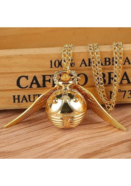 Retro Steampunk Pürüzsüz Snitch Top Şekilli Cep Saati, Kazak Melek Kanatları (Bronz CILA-350853) (Yurt Dışından)