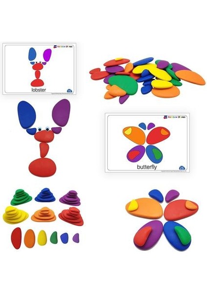 Bebek Çılgın Taş Yapı Taşları Istifleme Ahşap Oyuncaklar Çocuklar Erken Öğrenme Renk Sıralama Gökkuşağı Montessori Oyun Toddlers Kayalar | Ahşap Bloklar (Yurt Dışından) modelleri