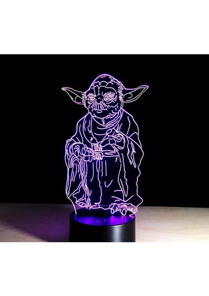 Star Wars Yoda Master LED Küçük Gece Lambası 3D Gece Lambası (Yurt Dışından)