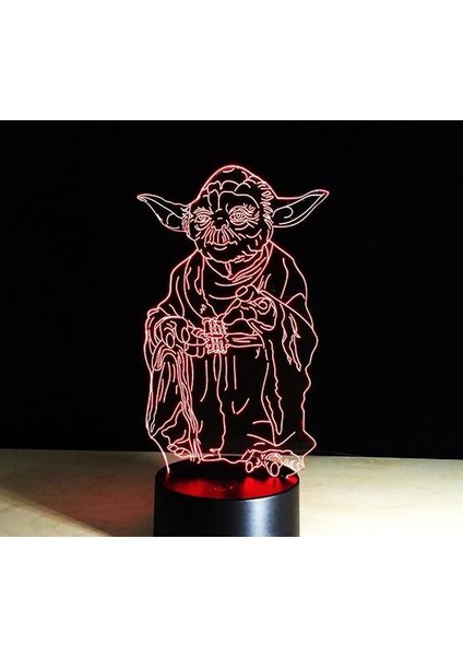 Star Wars Yoda Master LED Küçük Gece Lambası 3D Gece Lambası (Yurt Dışından)