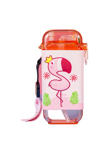 280ML Kare Saman Fincan, Karikatürlü Dondurulmuş Desenli Çocuklar Için Uygun Samanlı Saman Kabı (Yurt Dışından)