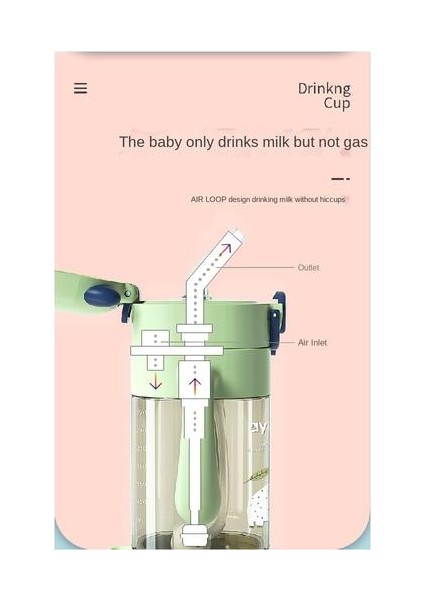 300ML Bebek ve Küçük Çocuk Su Kupası, Bebeğin Çift Amaçlı Zıplayan Head Çocuk Su Kupası Için Uygun Saman (Yurt Dışından) indirimleri