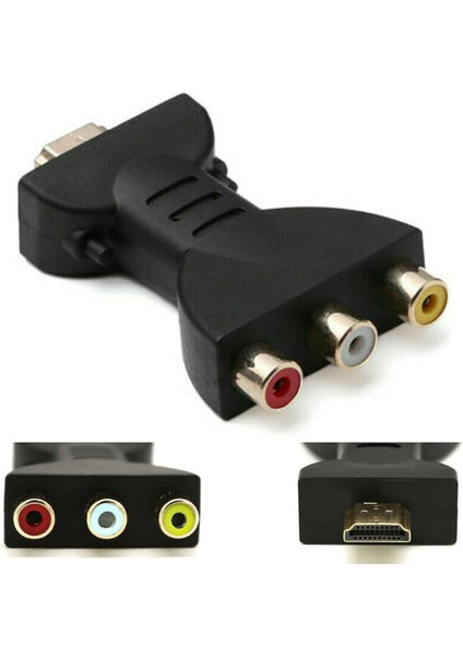 HDMI Erkek 3 Rca Kadın Kompozit Av Ses Video Adaptörü Tv Için 4 K Dönüştürücü (Yurt Dışından)