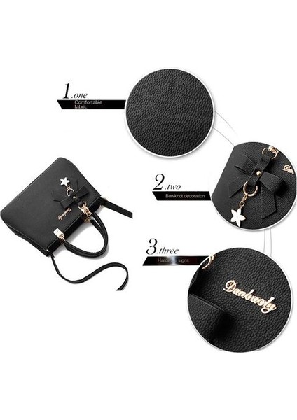Bayanlar Bir Omuz Crossbody Çanta, Pu Deri Düz Renkli Çanta (Yurt Dışından)
