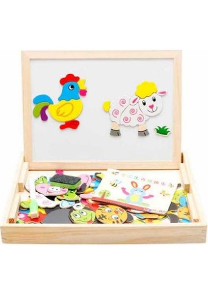 2 In 1 Ahşap Çift Yan Bebek Sıralama / Yuvalama / Istifleme / Çizim / Yazma Kurulu Manyetik Yapboz Oyunu Eğitici Oyuncaklar Setleri | Sıralama, Yuvalama ve Amp;istifleme Oyuncaklar (Yurt Dışından)