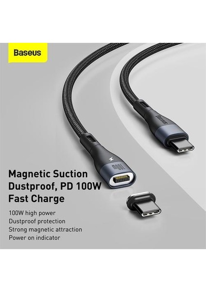 Siyah 100 W Manyetik Şarj Kablosu Hızlı Şarj USB C Için USB Tipi C Kabı Xiaomi Redmi Not Için Hızlı Şarj MacBook iPad Için Hızlı Şarj (Yurt Dışından)