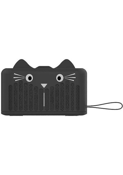 Siyah Kablosuz Bluetooth 4.2 Hoparlör Sevimli Kedi Taşınabilir Mini Karikatür Subwoofer Telefon Tutucu AZ15395 (Yurt Dışından)