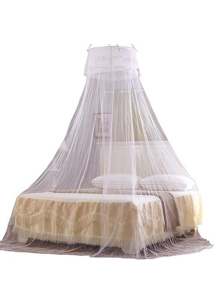Yuvarlak Sivrisinek Net Yatak Gölgelik Kurulumu Kolay (60X260CM) (Beyaz) (Yurt Dışından)
