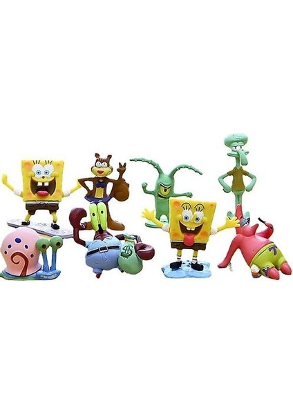 Spongebob Squarepants Spongebob Squarepants Kafa Şekil Seti 8 Adet Mini Figürler Bebek Seti Anime Oyuncak Bebek Heykelcik Araba Dekorasyon Süsler Çocuklar Için Hediye (Yurt Dışından)