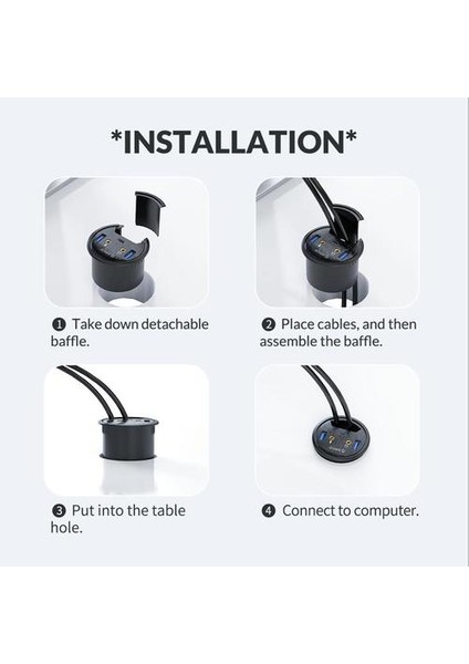 USB 3.0 Hub Masaüstü Grommet Tip C Yüksek Hızlı Splitter ile Sd Tf Kulaklık Mikrofon Adaptörü Pc Bilgisayar Aksesuarları Için | USB Hub (Yurt Dışından)