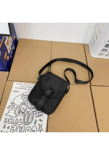 Harajuku Sokak Moda Araçları Küçük Omuz Çantası, Hong Kong Tarzı Retro Hip-Hop Öğrenci Messenger Cep Telefon Çantası (Yurt Dışından)