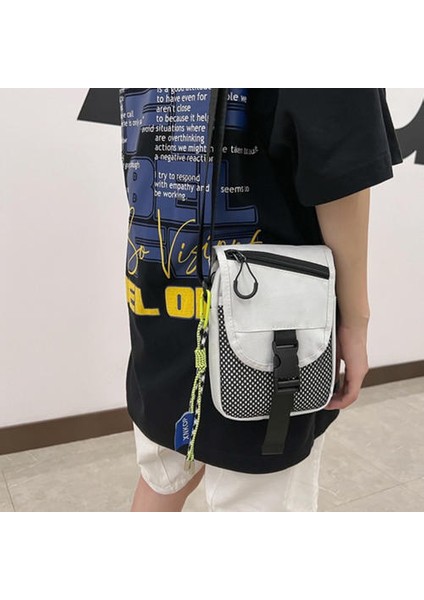 Harajuku Sokak Moda Araçları Küçük Omuz Çantası, Hong Kong Tarzı Retro Hip-Hop Öğrenci Messenger Cep Telefon Çantası (Yurt Dışından)