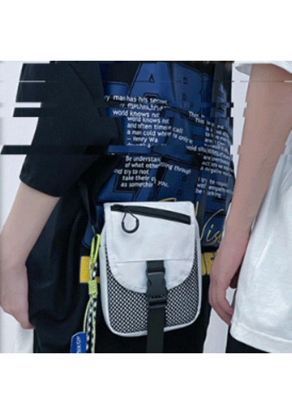 Harajuku Sokak Moda Araçları Küçük Omuz Çantası, Hong Kong Tarzı Retro Hip-Hop Öğrenci Messenger Cep Telefon Çantası (Yurt Dışından)