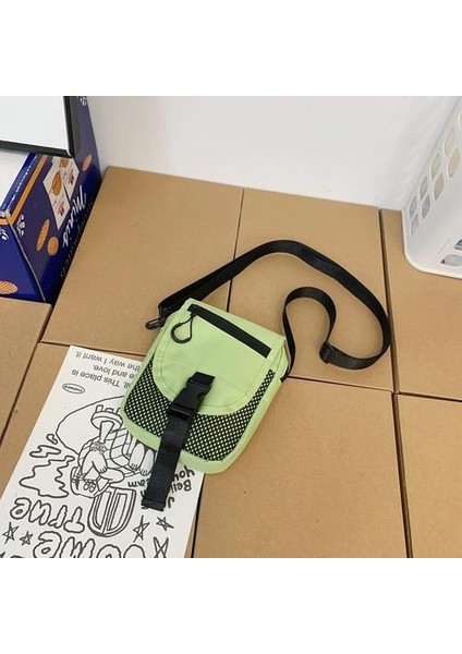 Harajuku Sokak Moda Araçları Küçük Omuz Çantası, Hong Kong Tarzı Retro Hip-Hop Öğrenci Messenger Cep Telefon Çantası (Yurt Dışından)