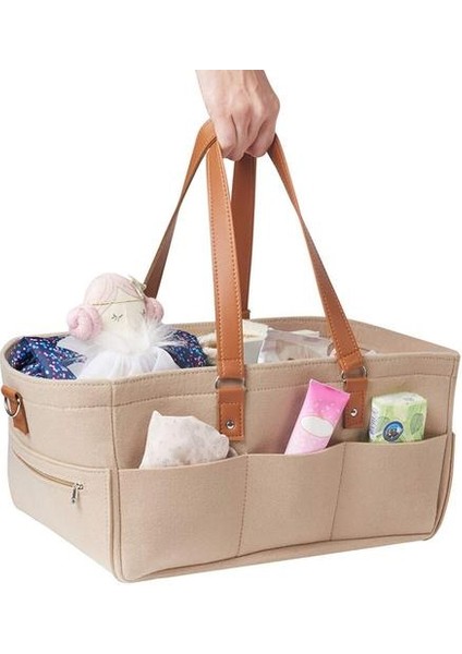 Bebek Bezi Caddy Organizer & Amp;pad, Unisex Taşınabilir Saklama Kutusu Seyahat Veya Ev Çevre Dostu Keçe Sepet Çanta Cu | Saklama Torbaları (Yurt Dışından)