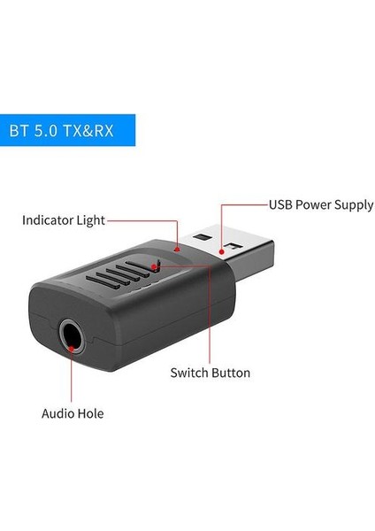 4 In 1 USB Bluetooth Verici Alıcı 5.0 Bilgisayar Tv Ses Verici (Yurt Dışından)