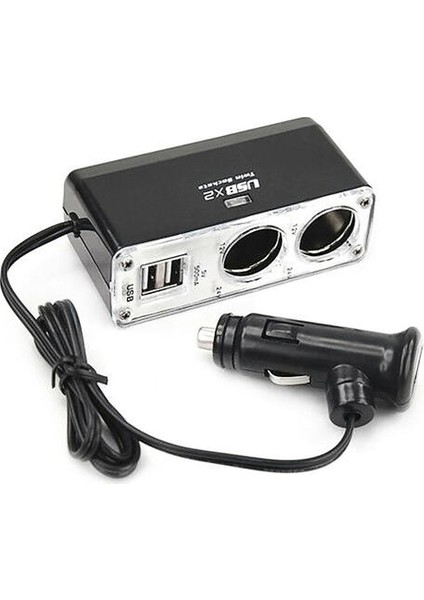2 Yollu Dc 12 V Araba Çakmak Adaptörü Soket Çift USB Port Şarj (Yurt Dışından)