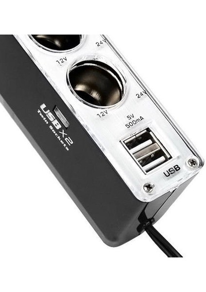 2 Yollu Dc 12 V Araba Çakmak Adaptörü Soket Çift USB Port Şarj (Yurt Dışından)