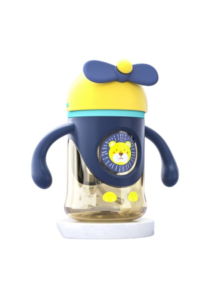 240ML/300ML Su Kupası, Uçak Kafa Slide Cover, Çocukların Saman ile Büyük Kapasiteli Su Kabına Sahip Içmeyi Öğrenmesi Için Uygundur (Yurt Dışından)