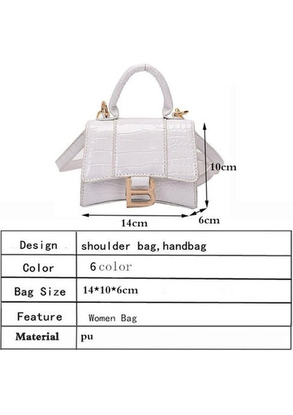 Kadın Crossbody Çantası, Pu Deri Mini Düz Renkli Çanta (Yurt Dışından)